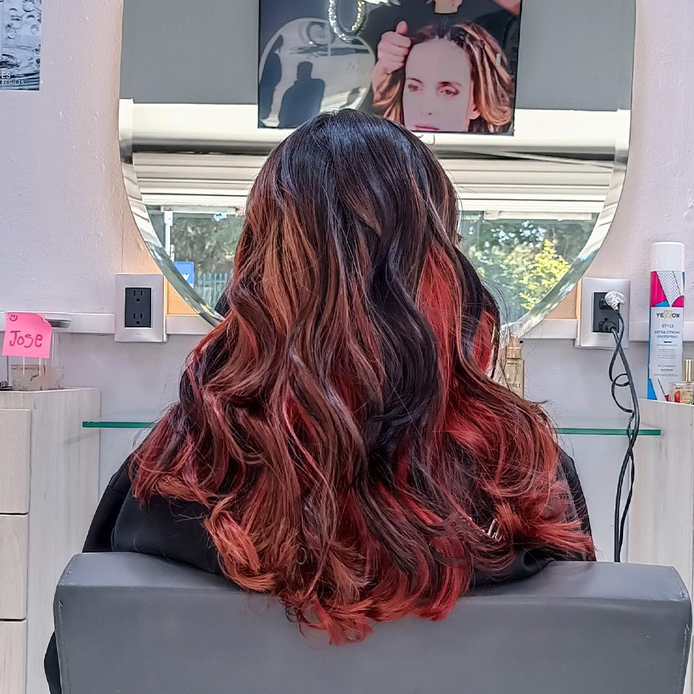Balayage con baby lights en CAMELIA